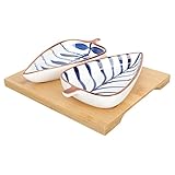 Cabilock 1 Satz Salatteller aus Holz Sauce Gewürz Gericht Vorspeisen-Servierplatte Vorspeisentablett Grill-Set Sauce Vorspeisenteller Küchengeschirr Snack Hammelfleisch Gewürzplatte Keramik