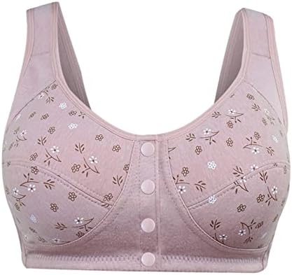 Women's Bra Full Figure Basic Beauty Wirefree Bra Lift Support Floral Printed Bralette Front Closure Comfort Underwear