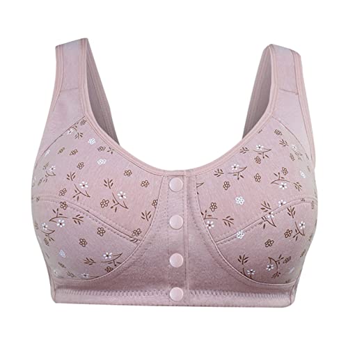 Women's Bra Full Figure Basic Beauty Wirefree Bra Lift Support Floral Printed Bralette Front Closure Comfort Underwear #TOP2