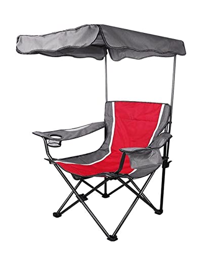 MCLIUJIA Campingstuhl Rot Grau mit Sonnenschutz
