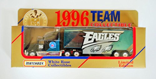 Matchbox White Rose 1996 NFL Team Collectible PHILADELPHIA 1:80 Scale Diecast Tractor Trailer - EAGLES