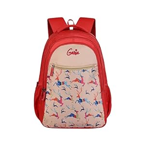 Genie Dasher Backpack for Women - 3 compartments, Stylish and Trendy College Backpacks for Girls, Water Resistant and Lightweight Bags , Easy to Carry Backpacks for Women. Latest collection (Pink)