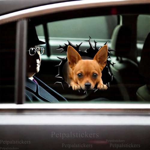 Image of Vinyl Dog Stickers - Car Decals for Women & Dog Lovers (Chihuahua Stickers)