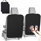 Norhogo 2 pcs Universal Waterproof Back Seat Protector Front Seat Protector, Kick Protector Kids For Vehicles To Protect From Dirt, Mud And Scratches with Adjustable Buckle, 48 * 68CM