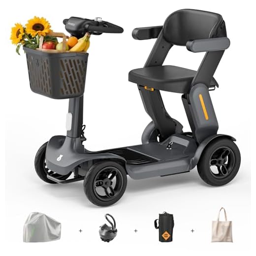 Paiseec S3 Foldable Mobility Scooter for Adults, Seniors - 25 Miles Range, 6 mph, Lightweight Mobility Scooter for Travel, Improved Safety, Large Wheels for Outdoor, LED Headlight, Basket