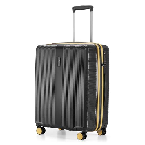 Image of Provogue Primea Medium Check-in Trolley Bag, 65 cm, 24 inch Suitcase, PC Hard Luggage, Anti-Theft Zipper, TSA Lock, Built-in Expander, Built-in Wet Pouch, 8 Wheels, 3 Years Warranty Grey