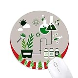 Werkzeug zur chemischen Reaktion Arbeit Trommelchemie Rund Gummi Maus Pad Weihnachtsdekoration