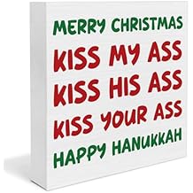 Funny Christmas Decor, Lampoons Christmas Vacation Decorations, Rustic Christmas Wooden Decorative Sign Home Decor for Desk Table Shelf 5 x 5 Inches