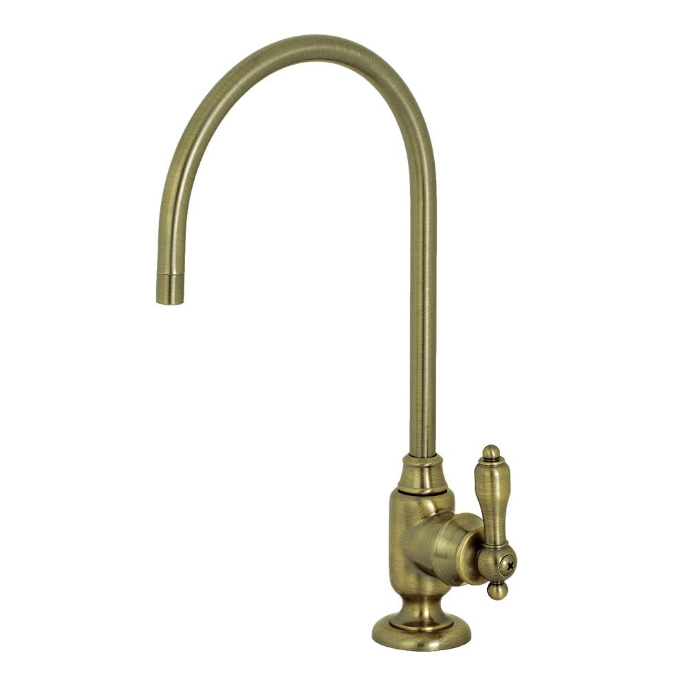 Kingston Brass KS5193TAL Tudor Single-Handle Water Filtration Faucet, Antique Brass