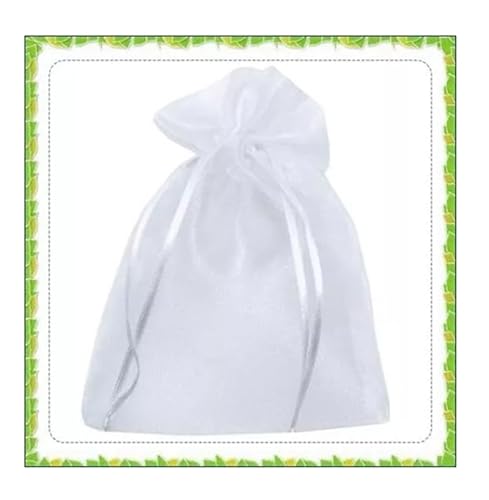 10 Saquinho de organza c/fita cetim tamanho 30x40 branco