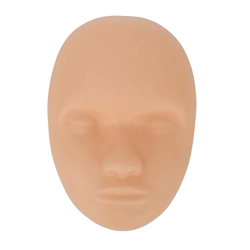 Miniatura 9 de Cabeza de piel de práctica de tatuaje, base de soporte de piel para entrenamiento de tatuajes faciales, piel falsa de silicona para maquillaje