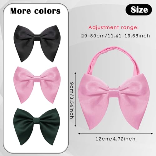 Image of Luckyvestir Oversized Bow Ties for Men, Black /Red Big Bow Tie, Solid Color Pretie Bowtie Men for Tuxedo Wedding