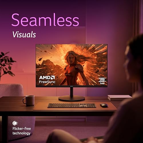 Image of Acer SH242Y P1 23.8 Inch FHD IPS Gaming Monitor I 144Hz Refresh Rate I 1ms VRB I USB Type-C 65W PD I AMD FreeSync I Ultra Slim Design I ErgoStand I HDMI I Built-in Speakers I VisionCare Technology