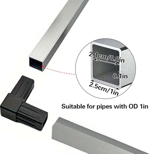 8 PCS 1''/25mm Plastic Square Tube Connector, 2-Way 90 Degree Elbow by Hiyoo - Used condition - Image 3