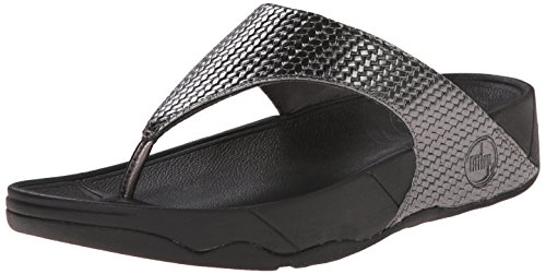 FitFlop Women s Lulu Weave, Pewter, 10 M US