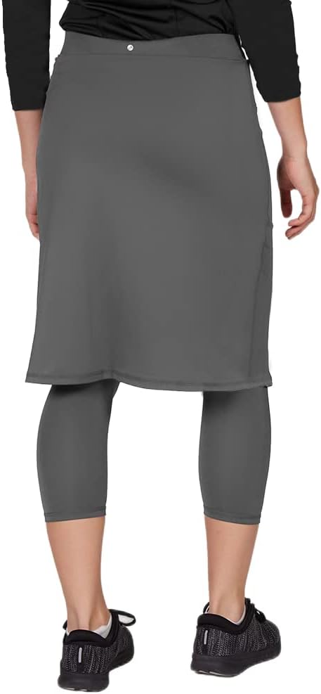 Aurgelmir Women's Tennis Golf Skirts Workout Skirted Leggings Yoga Capri Pants with Skirts Skorts Pockets - Image 4