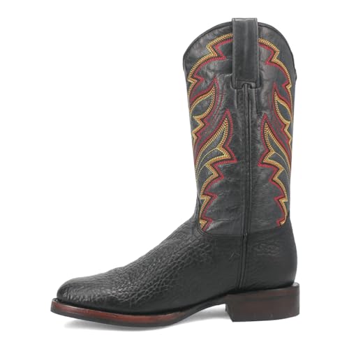 Dingo Mens Young Gun Embroidered Round Toe Pull On Casual Boots Mid Calf - Black3