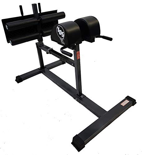 TDS Adjustable Glute and Ham Developer Machine with Extra Wide Deck Plate & 4 Deluxe Rollers for Hip and Back Extensions and Sit Ups.