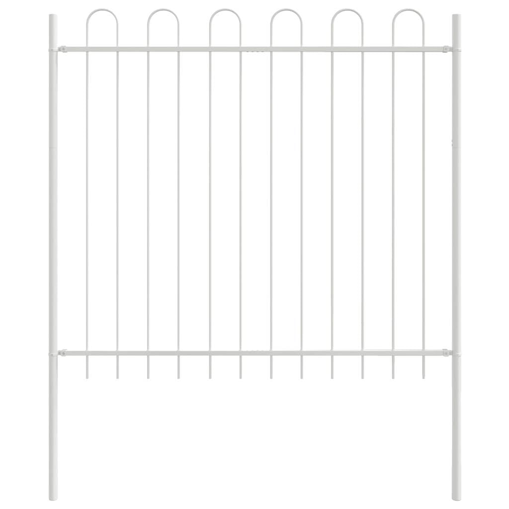 Garden Fence Boxtel White 1.7 x 1.5 m Powder-Coated Steel Outdoor Panel for Boundary Border Terrace Decoration Weather Resistant Durable