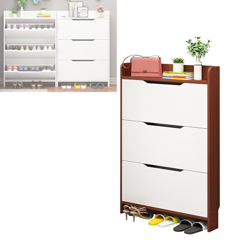 Armoire à chaussures ultra-mince d'entrée en bois pour gain de place