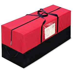 Navtue Waterproof Christmas Tree Storage Bag- Fits Up 10 Ft Tall Artificial Trees-68inch x 20inch x 30inch-600D Oxford Material Durable Reinforced Handles & Dual Zipper&Transparent Pocket, RED