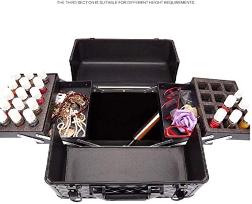 BYCDD Trolley Kosmetikkoffer Schminkkoffer, Multikoffer Etagenkoffer mit 360° Rollen Abnehmbar Make-up Koffer,Pink – Bild 4