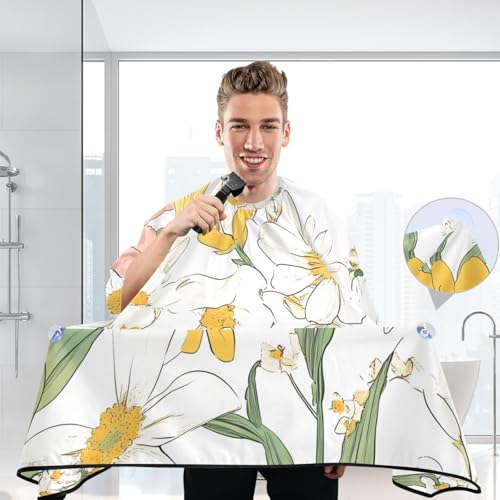Capa para corte de cabello profesional impermeable con cierre ajustable en broche para barbería miniatura 6
