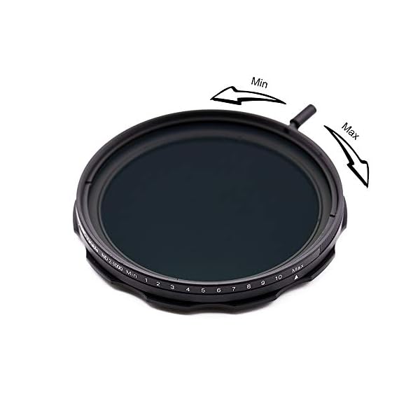 JONGSUN Variable ND Filter 62mm, S-Pro HD MRC 16-Schicht Nanobeschichtung, ND2-ND1000, Kameraneutraler Dichtefilter – Bild 3