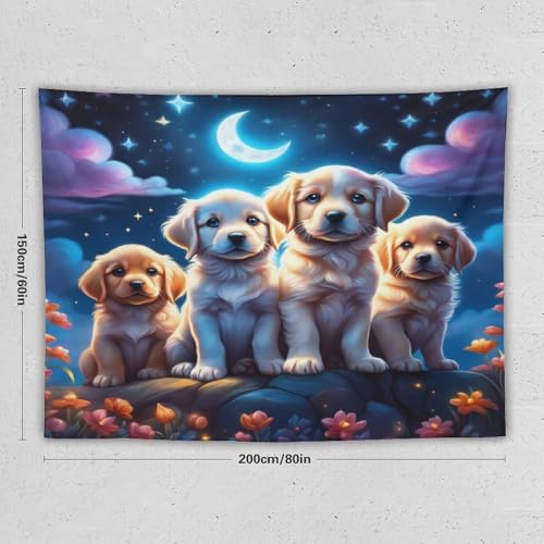 Tenture murale chien mignon PAZZK impression 3D haute définition 150x200 - 2