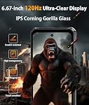 FOSSIBOT F114 Android 15 Rugged Phone Unlocked, 120Hz+6.67" Corning Glass, Slim 10.8mm Cell Phone, 16GB+128GB/2TB Smartphone, 50MP AI Camera, 5000mAh Dual SIM 4G T-Mobile/NFC/IP68/69K