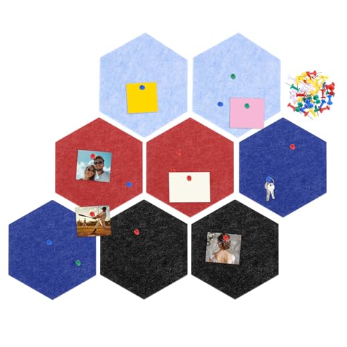 Tableau d'affichage hexagonal en feutre pour fixer vos notes sans abîmer les murs de la pièce
