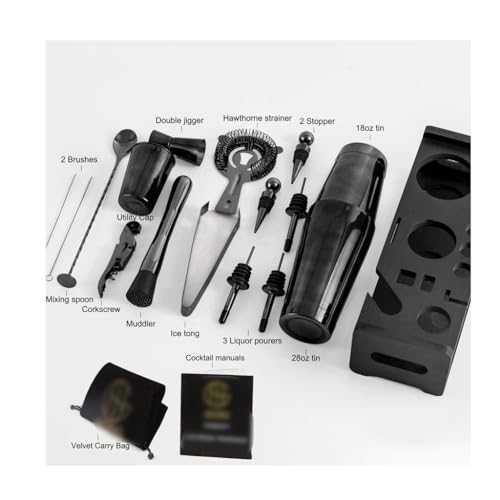 Set coctelera Boston acero inoxidable 22 piezas miniatura 5