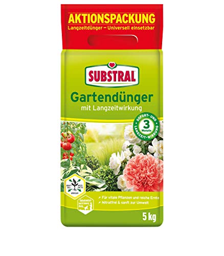 Substral Gartendünger mit Langzeitwirkung, 5kg, für Obst, Gemüse, Blumen, Sträucher, Koniferen und Hecken