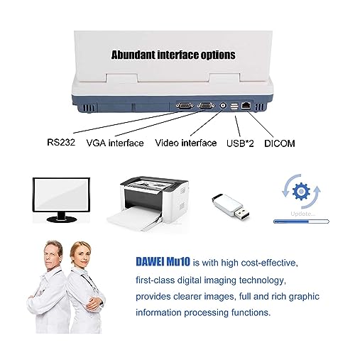 Image of DAWEI Veterinary Ultrasound Machine Portable Laptop with 3.5Mhz Convex Probe,6.5Mhz Retcal Probe Vet Ultrasound Scanner for Horse,Cattle,Goat,Pig,Big Animals Pets