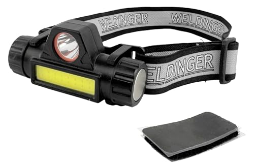 WELDINGER LED-Helmlampe wiederaufladbar 2 Leuchtmodi 800 Lumen 1200 Ah USB-C IPX4 (Kopflampe Stirnlampe) WELDINGER LED-Helmlampe wiederaufladbar 2 Leuchtmodi 800 Lumen 1200 Ah USB-C IPX4 (Kopflampe Stirnlampe)