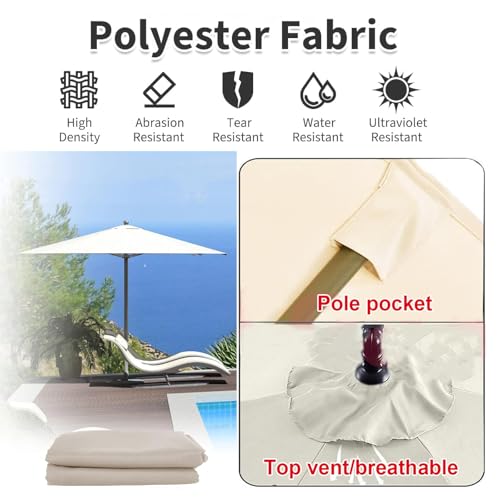 Lona rota: use este toldo de repuesto para sombrilla exterior de 3x3 m impermeable y gris 4