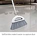 Angle Broom for Hardwood Floors - Soft Bristled Kitchen Broom, Indoor & Office Use (Off White)