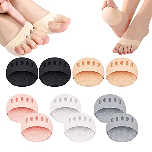 Image of Cushioning Ice Silk High Heel Insoles, Ufootdepot Fabric Forefoot Pads for Women, Foot Comfort Pads, Comfortable Non-Slip Toe Cushion Pads (5pairs)