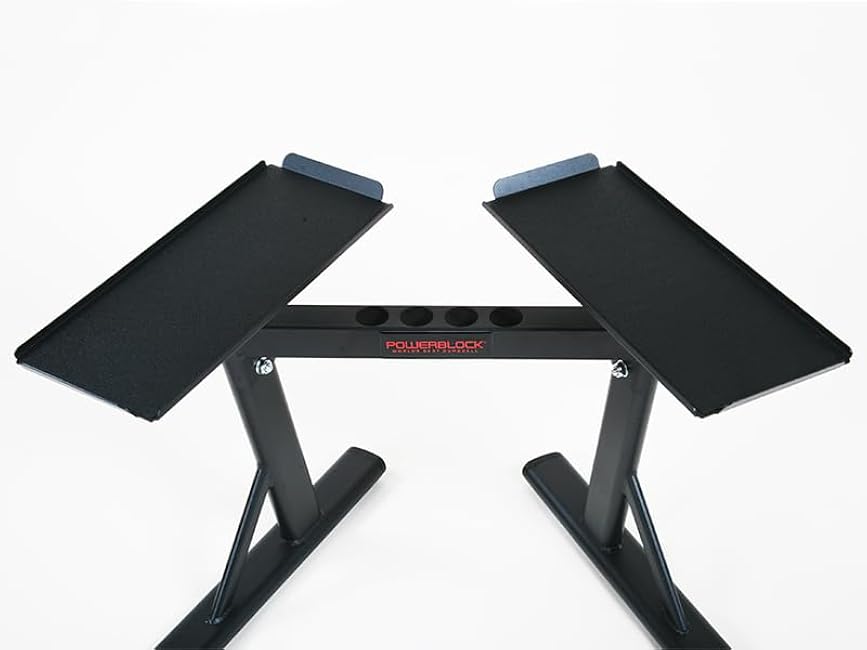 PowerBlock PowerMax Stand ¨C Dumbbell Rack & Weight Rack, Use with Weights up to 90 Pounds, Durable Steel Construction, Home Gym Strength Training, Innovative Workout Equipment