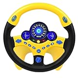 CocoPon ハンドル おもちゃ 【音量調整可能】 リアル サウンド ベビーカー ドライブ ステアリング 助手席 (イエロー)