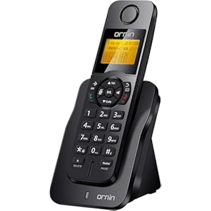 Ornin D1005 Cordless Home Phone, ECO Technology, Rubber oil injection (Single Pack, Black)