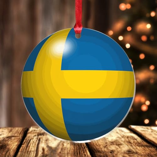Schweden-Acryl-Ornamente für den Weihnachtsbaum, die Flagge von...