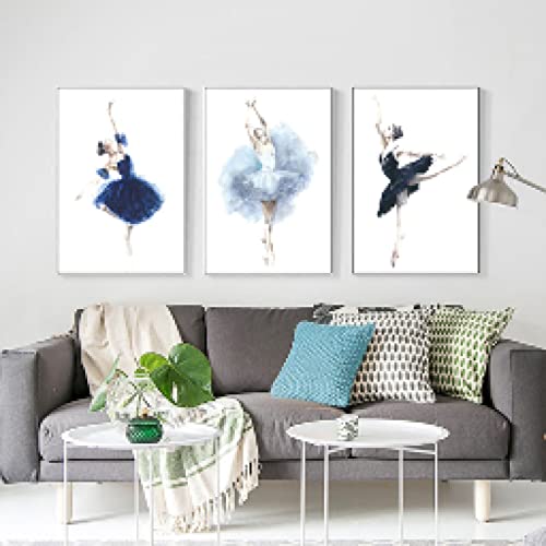 Ballerine abstrait triptyque affiches toile de danseur déco maison salon