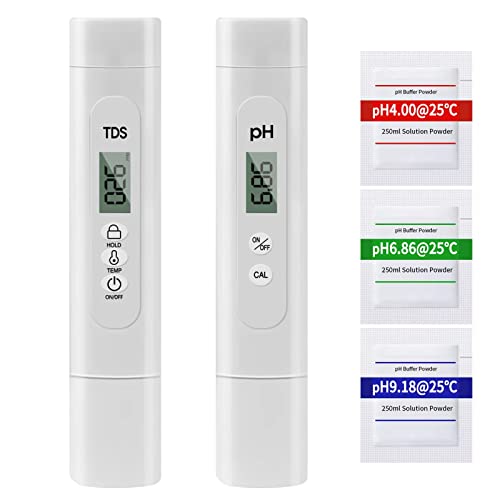 Ueomul pH TDS Messgerät Combo, pH TDS Temperatur 3 IN 1 Wasserqualität Tester mit 0,01 pH, ± 2% hohe Genauigkeit Ideal Wasserreinheit Test für...
