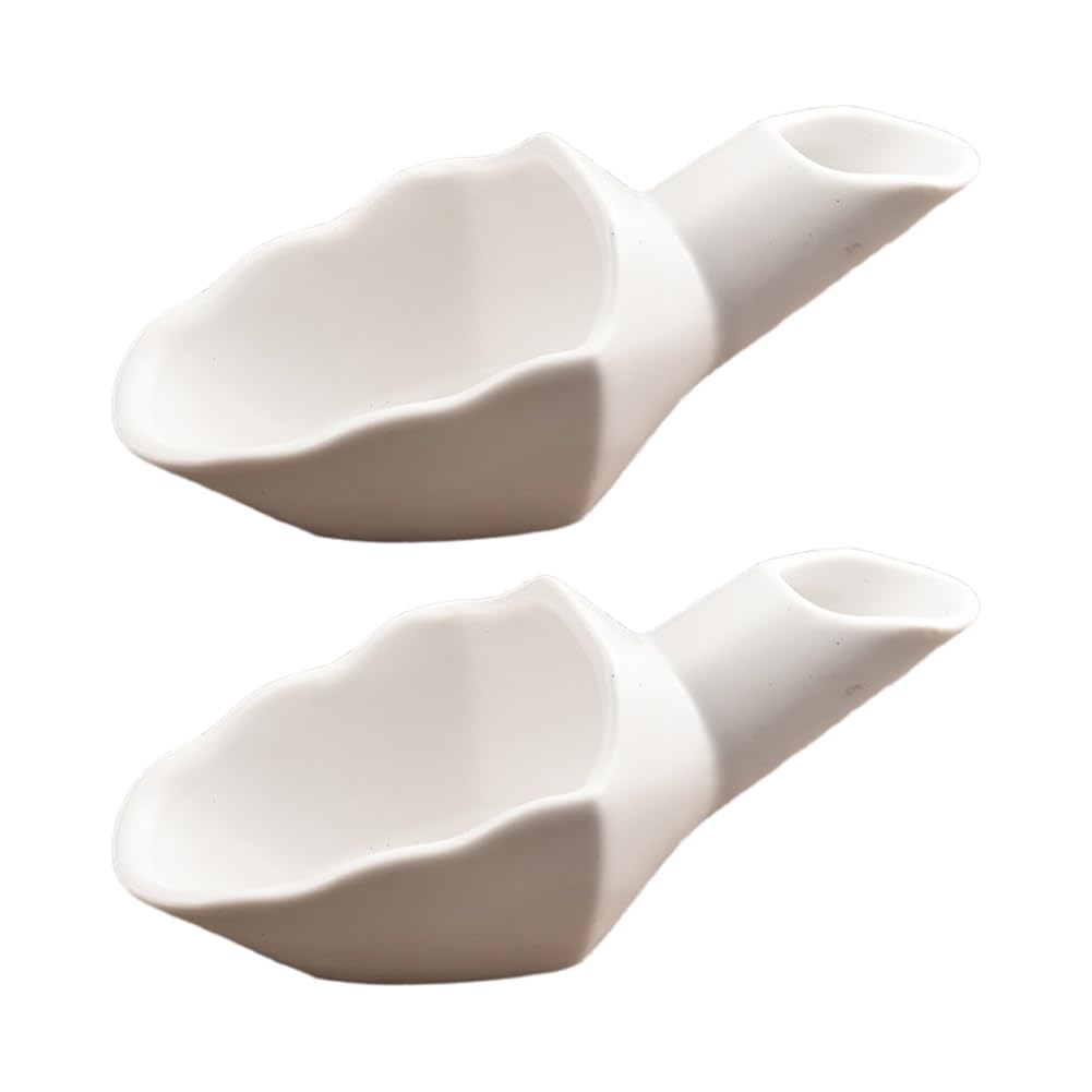 CTRLZS 2PCS Coffee Measuring Scoop Bean Coffee Bean Dosing Cup Ceramic Ground Coffee Spoon for Coffee Tea Sugar Flour A