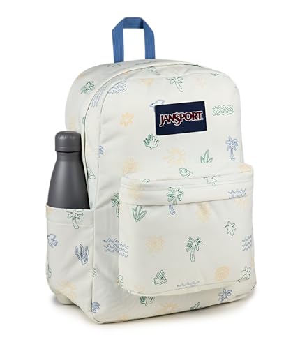 Image of JanSport SuperBreak Plus Backpack with Padded 15-inch Laptop Sleeve and Integrated Bottle Pocket - Spacious and Durable Daypack for Work and Travel - Sunny Sketches