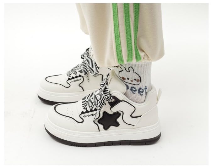 Star Shoes Thick Laces Walking Cute Sneakers for Women Thick Sole Y2K Shoes Walking Shoes Flat Platform Chunky Style Casual3