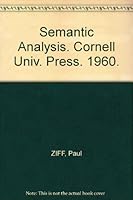 Semantic Analysis. Cornell Univ. Press. 1960. B00109W544 Book Cover