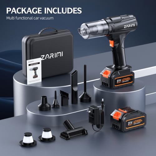 FAOGO Car Vacuum Portable Cordless, 50000Pa Strong Suction Brushless Motor, Handheld Vacuum with 2 Batteries & Charger, 6-in-1 Rechargeable Vacuum Cleaners for Home, Pet Hair & Keyboard - Ink Black - image 8