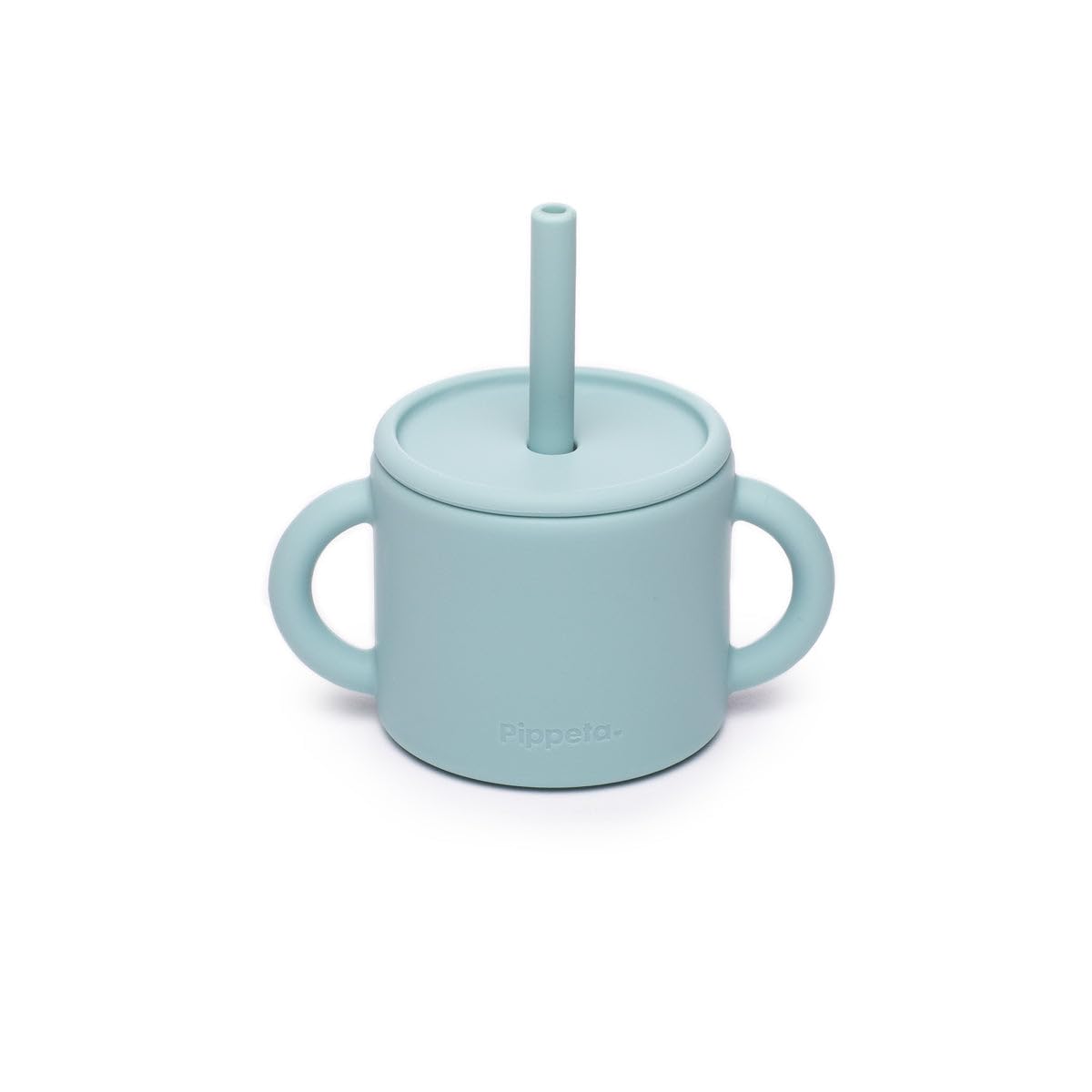 Sponsored Ad – Silicone Sippy Cup with Straw for Babies and Toddlers | Non Spill & Leak Proof Baby Weaning Cup | Easy Grip Handles | Dishwasher & Microwave Safe - Sky Blue
